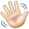 Waving Hand: Light Skin Tone Emoji 👋🏻 image - Samsung style