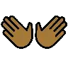 Open Hands: Medium-Dark Skin Tone Emoji 👐🏾 image - OpenMoji style
