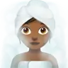 Woman In Steamy Room: Medium-Dark Skin Tone Emoji 🧖🏾‍♀️ image - Apple style
