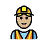Construction Worker: Medium-Light Skin Tone Emoji 👷🏼 image - OpenMoji style