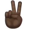 Victory Hand: Dark Skin Tone Emoji ✌🏿 image - WhatsApp style