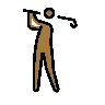 Man Golfing: Medium-Dark Skin Tone Emoji 🏌🏾‍♂️ image - OpenMoji style
