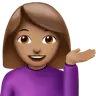 Woman Tipping Hand: Medium Skin Tone Emoji 💁🏽‍♀️ image - Apple style