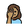 Woman Facepalming: Medium Skin Tone Emoji 🤦🏽‍♀️ image - OpenMoji style