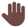 Raised Back Of Hand: Dark Skin Tone Emoji 🤚🏿 image - Tossface style