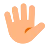 Hand With Fingers Splayed: Medium-Light Skin Tone Emoji 🖐🏼 image - Tossface style