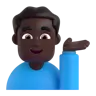 Man Tipping Hand: Dark Skin Tone Emoji 💁🏿‍♂️ image - Microsoft 3D Fluent style