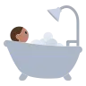 Person Taking Bath: Medium Skin Tone Emoji 🛀🏽 image - Tossface style