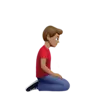Man Kneeling Facing Right: Medium Skin Tone Emoji 🧎🏽‍♂️‍➡️ image - Apple style