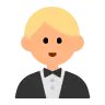 Man In Tuxedo: Medium-Light Skin Tone Emoji 🤵🏼‍♂️ image - Tossface style
