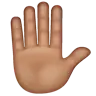 Raised Hand: Medium Skin Tone Emoji ✋🏽 image - WhatsApp style