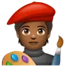 Artist: Medium-Dark Skin Tone Emoji 🧑🏾‍🎨 image - WhatsApp style