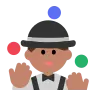 Person Juggling: Medium Skin Tone Emoji 🤹🏽 image - Tossface style