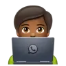 Technologist: Medium-Dark Skin Tone Emoji 🧑🏾‍💻 image - WhatsApp style