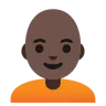 Person: Dark Skin Tone, Bald Emoji 🧑🏿‍🦲 image - Google Noto Color style