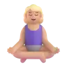 Woman In Lotus Position: Medium-Light Skin Tone Emoji 🧘🏼‍♀️ image - Microsoft 3D Fluent style