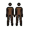 Men Holding Hands: Dark Skin Tone Emoji 👬🏿 image - OpenMoji style