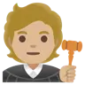 Judge: Medium-Light Skin Tone Emoji 🧑🏼‍⚖️ image - Google Noto Color style