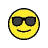 Emoji Volto sorridente con occhiali da sole 😎 image - OpenMoji style