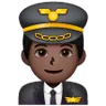 Man Pilot: Dark Skin Tone Emoji 👨🏿‍✈️ image - Samsung style