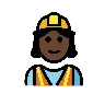 Woman Construction Worker: Dark Skin Tone Emoji 👷🏿‍♀️ image - OpenMoji style