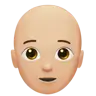 Person: Medium-Light Skin Tone, Bald Emoji 🧑🏼‍🦲 image - Apple style