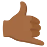 Call Me Hand: Medium-Dark Skin Tone Emoji 🤙🏾 image - Google Noto Color style