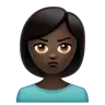 Woman Pouting: Dark Skin Tone Emoji 🙎🏿‍♀️ image - WhatsApp style