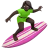 Woman Surfing: Dark Skin Tone Emoji 🏄🏿‍♀️ image - Apple style