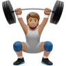 Person Lifting Weights: Medium Skin Tone Emoji 🏋🏽 image - Apple style