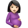 Pregnant Woman: Light Skin Tone Emoji 🤰🏻 image - Apple style