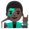 Man Singer: Dark Skin Tone Emoji 👨🏿‍🎤 image - Google Noto Color style