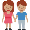 Woman And Man Holding Hands: Medium Skin Tone Emoji 👫🏽 image - Twitter / X (Twemoji) style