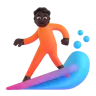 Person Surfing: Dark Skin Tone Emoji 🏄🏿 image - Microsoft 3D Fluent style