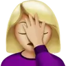 Woman Facepalming: Medium-Light Skin Tone Emoji 🤦🏼‍♀️ image - Apple style