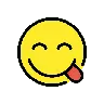 เผชิญกับอาหารจานอร่อย Emoji 😋 image - OpenMoji style