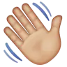 Waving Hand: Medium-Light Skin Tone Emoji 👋🏼 image - WhatsApp style