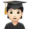 Student: Light Skin Tone Emoji 🧑🏻‍🎓 image - Apple style
