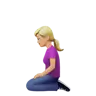 Woman Kneeling: Medium-Light Skin Tone Emoji 🧎🏼‍♀️ image - Apple style