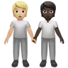 People Holding Hands: Medium-Light Skin Tone, Dark Skin Tone Emoji 🧑🏼‍🤝‍🧑🏿 image - Apple style