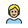 Person: Medium-Light Skin Tone, Blond Hair Emoji 👱🏼 image - OpenMoji style