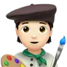 Artist: Light Skin Tone Emoji 🧑🏻‍🎨 image - Apple style