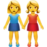 Zwei Frauen, die Hände anhalten Emoji 👭 image - Apple style