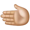 Leftwards Hand: Medium-Light Skin Tone Emoji 🫲🏼 image - Samsung style