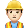 Man Construction Worker: Light Skin Tone Emoji 👷🏻‍♂️ image - Apple style