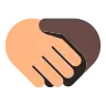 Handshake: Medium-Light Skin Tone, Dark Skin Tone Emoji 🫱🏼‍🫲🏿 image - Tossface style