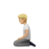 Person Kneeling: Medium-Light Skin Tone Emoji 🧎🏼 image - Apple style
