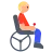 Man In Motorized Wheelchair: Medium-Light Skin Tone