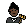 Woman Judge: Dark Skin Tone Emoji 👩🏿‍⚖️ image - OpenMoji style