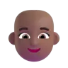 Woman: Medium-Dark Skin Tone, Bald Emoji 👩🏾‍🦲 image - Microsoft 3D Fluent style